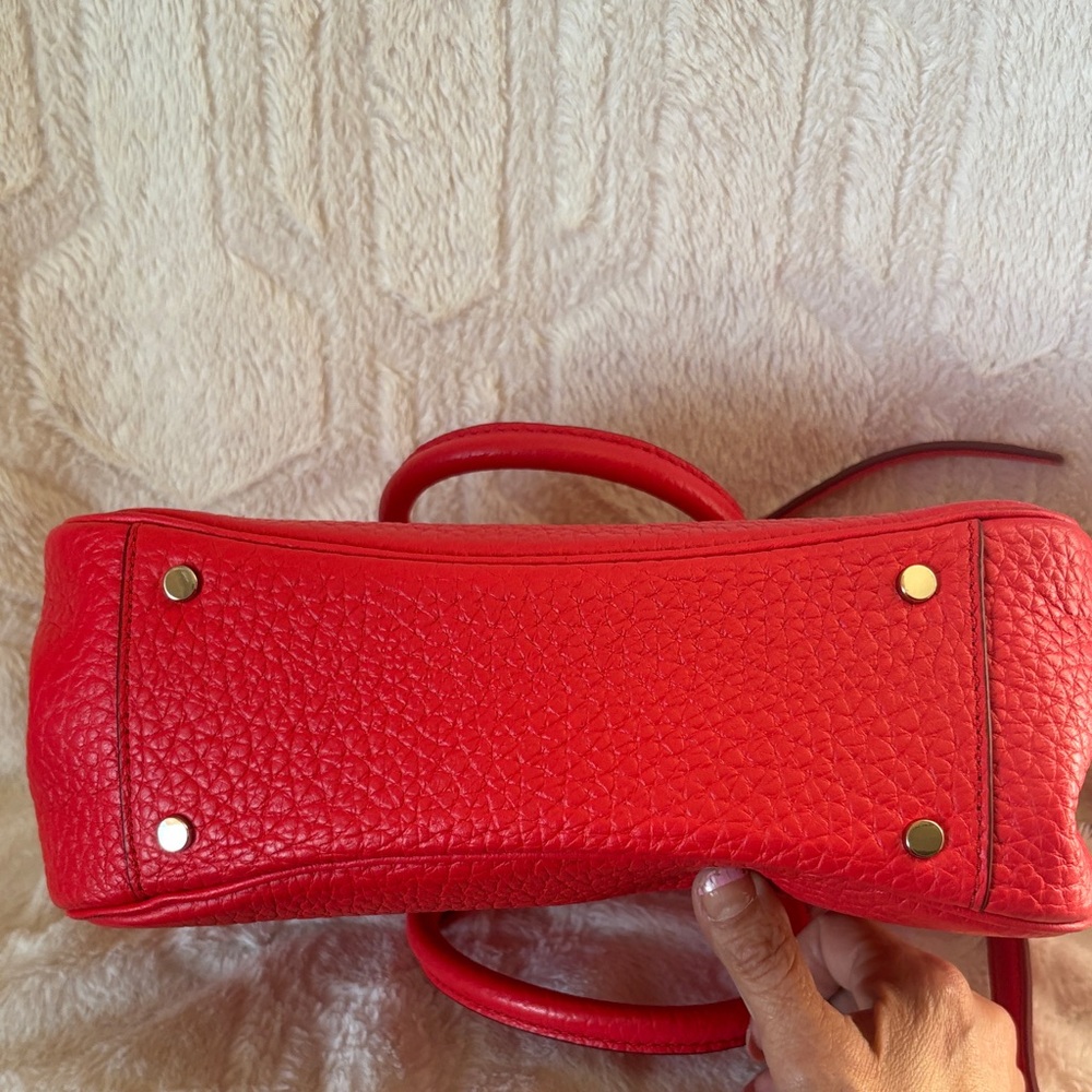 kate spade vibrant red pebbled leather satchel - Picture 9 of 16